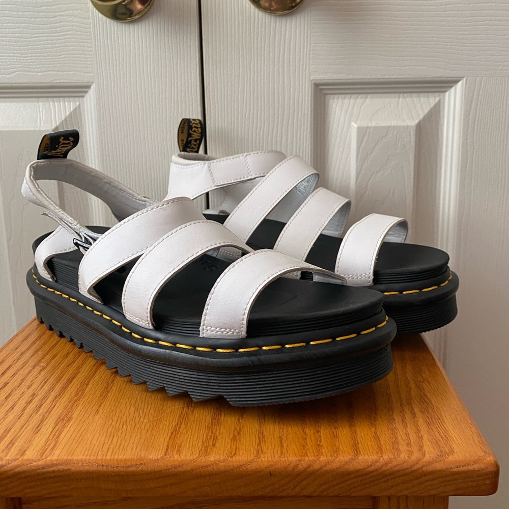 Dr. Martens White and Black Sandals